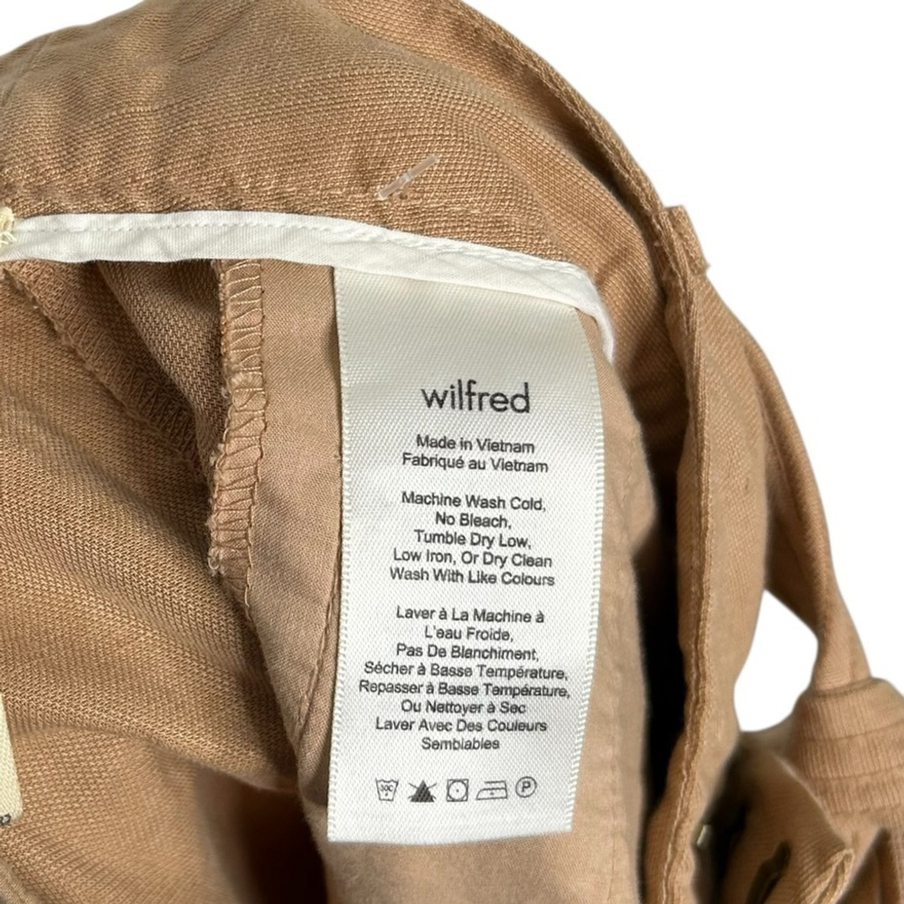 Aritzia Wilfred With Linen Wide Leg Belted Trouser Pants Camel Tan Women’s Sz 8 - Picture 8 of 9
